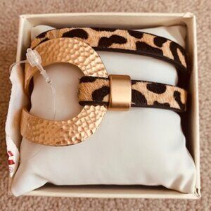 Saachi Gold Loop Animal Print Bracelet - NWT